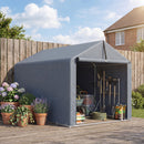 Tenda Garage 162x221,5x163 cm con Copertura Rinforzata Impermeabile e Ingresso Zip in Acciaio Zincato Grigio      