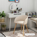 Set di 2 Sedie da Pranzo Stile Scandinavo 55x56x74 cm Imbottite in Tessuto Beige      