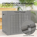 Baule da Giardino Impermeabile 56x41x50 cm con Maniglie in PP color Cachi      