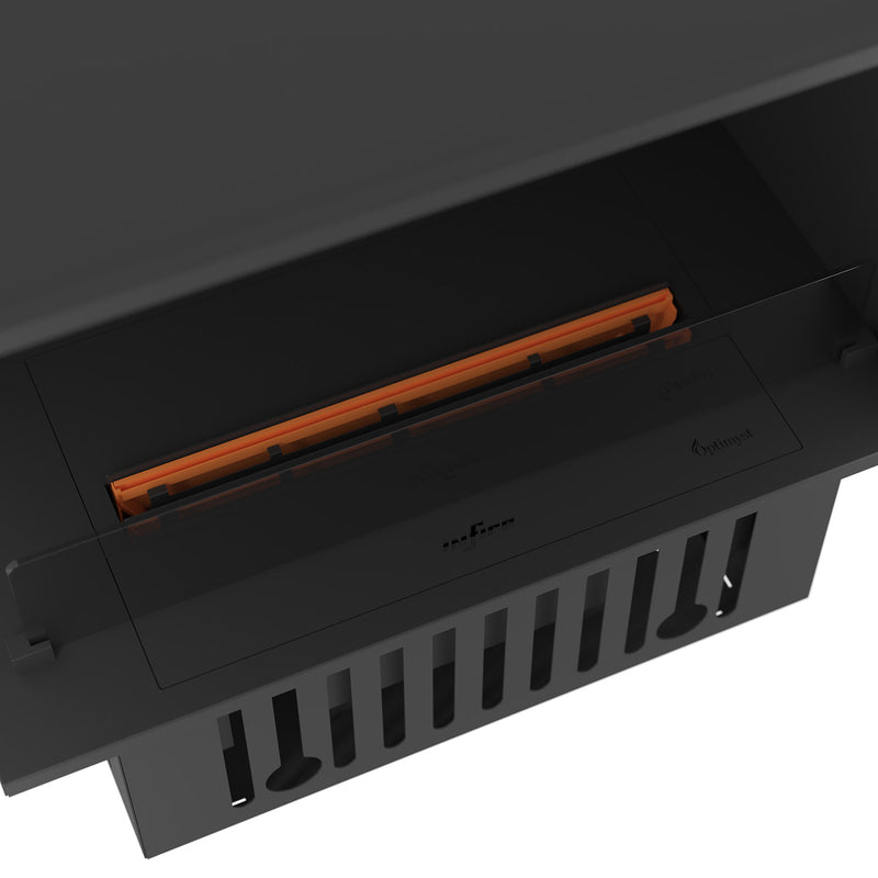 Camino a Vapore Elettrico Bifacciale Angolare a Sinistra 80x50x40 cm Invapo Corner L800 Nero      