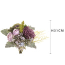 Set 2 Bouquet Artificiali con Protea e Cavolo H 31 cm