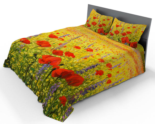 sconto Parure de lit double et taies d'oreiller en coton avec imprimé