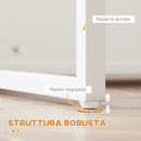 Isola da Cucina 3 Ripiani 105x65x90 cm  con Portacoltelli in Legno Truciolare Bianco