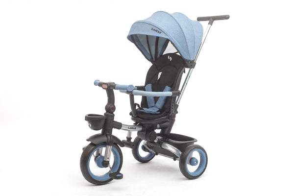 Passeggino Triciclo per Bambini 1-3 Anni Trico Luxury Gold 7 Modalità di Guida Blu acquista
