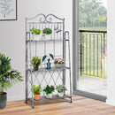 Portapiante Fioriera a Scaffale a 3 Ripiani da Giardino Balcone interno Grigio Argento 44x25x96 cm 