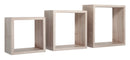 Set 3 Mensole da Parete Cubo in Fibra di Legno Incubo Rovere Sagerau