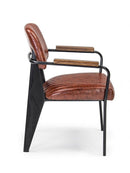 Set 2 Sedie Imbottite 60x63x81 cm Nelly in Ecopelle Arancio Scuro Vintage
