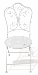 Set da Giardino Pieghevole in Ferro con Tavolo e 2 Sedie Soriani Provence Breakfast Bianco