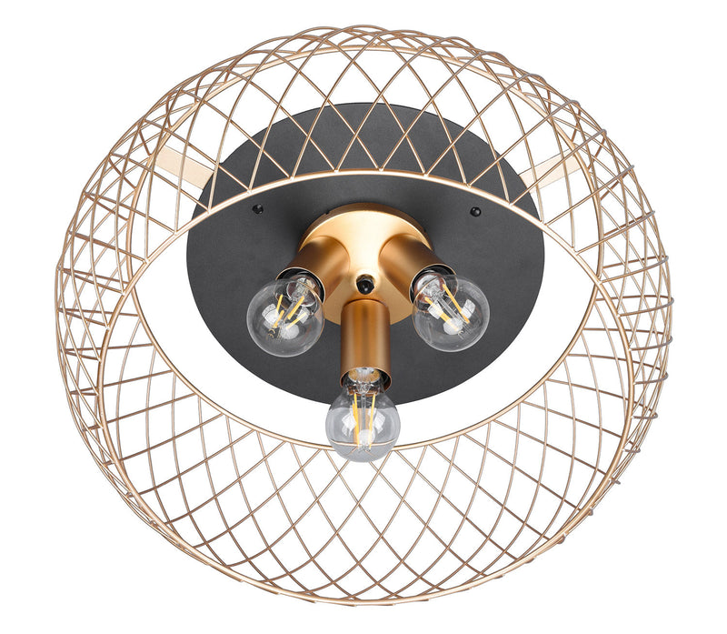 Plafoniera da Interno Attacco E27 in Metallo Ottone Opaco