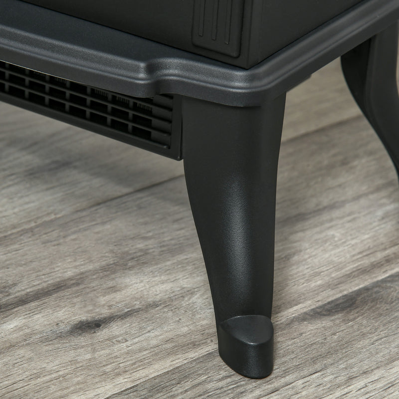 Camino Elettrico da Terra con 2 Livelli di Potenza 750-1500W Effetto Fiamma 37,3x23,1x44 cm Nero      