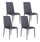Lot de 4 chaises 40x42xH96 cm en simili cuir Cleo gris foncé