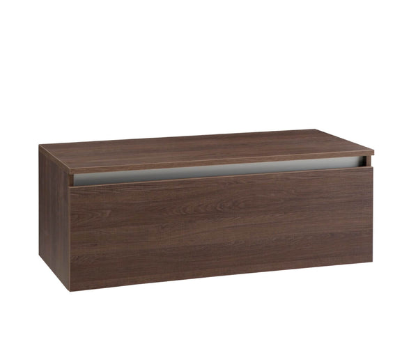acquista Meuble de Salle de Bain Suspendu et Tiroir à Fermeture Amortie pour Lavabo à Poser en Mélamine 100x45x37cm TFT Ibiza Tabac Foncé