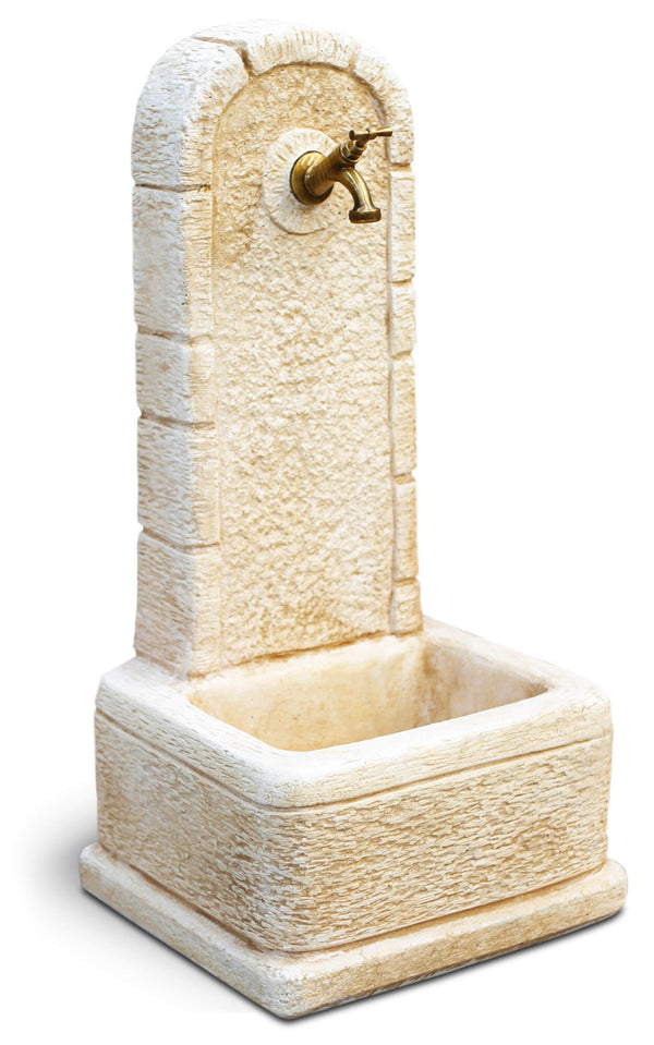 Fontana da Giardino Senza Rubinetto in Cemento Granulato di Marmo Perugia Nocciola sconto
