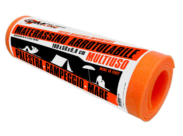 Tappeto per Yoga Fitness Mare Arrotolabile 180x50 cm Spessore 6 mm Arancione acquista