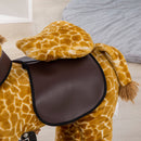 Cavallo a Dondolo per Bambini 70x32x87 cm con Ruote a Forma di Giraffa Giallo