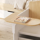 Set Tavolo e Sedia per Bambini 3-5 Anni con Motivi a Cuore Contenitore Integrato in Legno MDF Bianco      