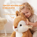 Dondolo per Bambini 1-3 Anni 60x37x58 cm a Scoiattolo con Suoni e Cintura di Sicurezza in Peluche Marrone      
