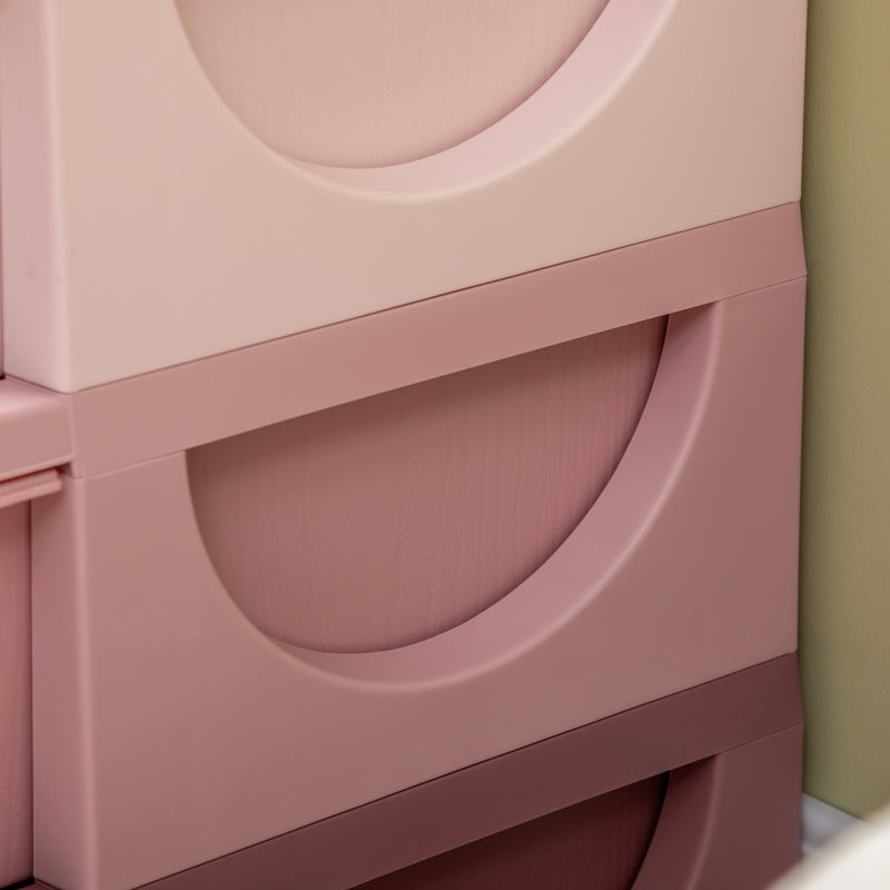 Cassettiera per Cameretta 6 Cassetti 75x37x56.5 cm in PP Rosa   