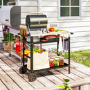 Carrello per Barbecue 100x52x80 cm con Piano in Acciaio Nero   