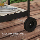 Barbecue a Carbonella 3 Ripiani e Vassoio 103x47x95 cm in Metallo Legno Nera