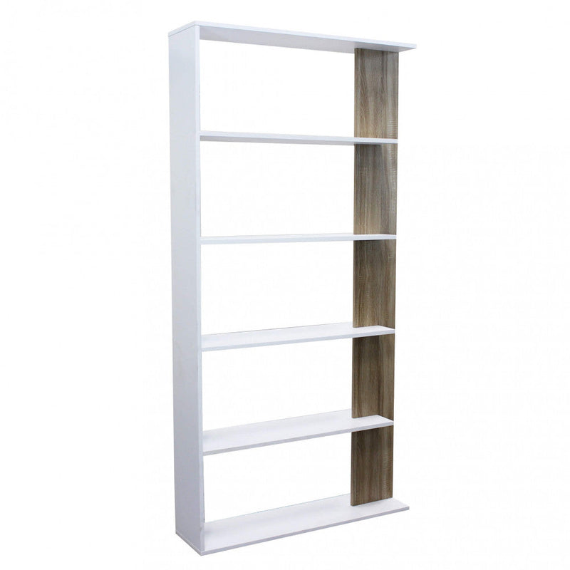 Libreria Alisha 90x23,5x180 h cm in Truciolare bilaminato Bianco