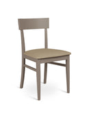 Set 2 Sedie 44x45xH82 cm in Legno Laccato Monaco Tortora