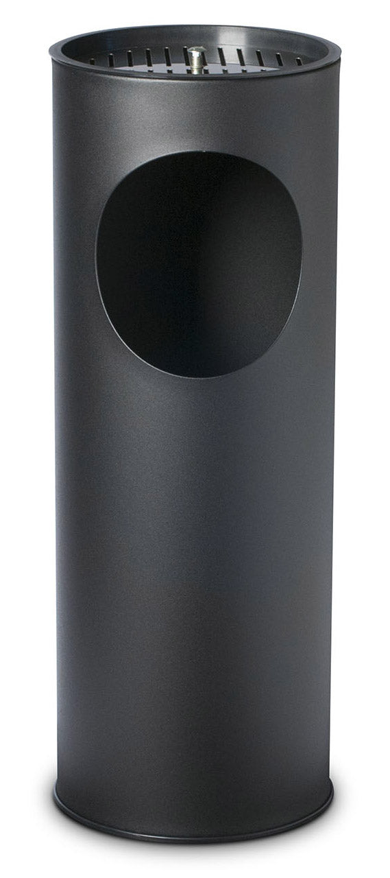 acquista Pattumiera Gettacarte Ø24,3xh66,5 cm con Posacenere In Acciaio Verniciato Nero