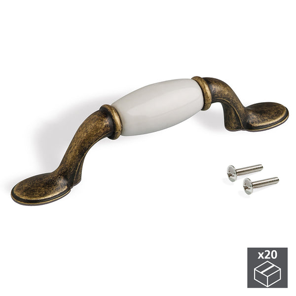 Emuca Poignées de Meubles Interaxis 76 mm Zamak et Céramique Bronze 20 Pièces acquista