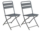 Set 2 Sedie Pieghevoli da Giardino 50x42x85 cm in Acciaio Grigio Scuro