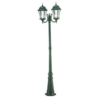 Lampe Poteau Deux Lumières pour Jardin Couleur Noir et Vert pour Ligne Courbe Extérieure Sovil online