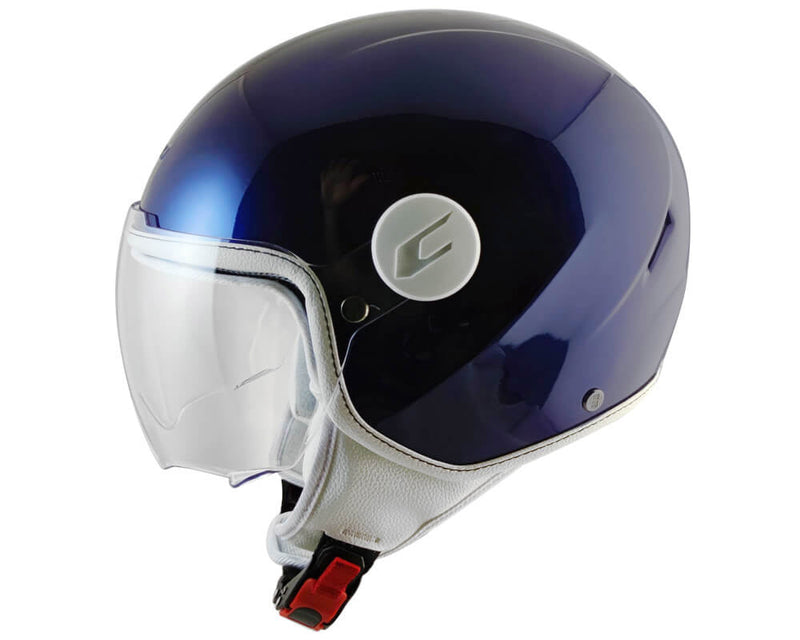 Casco Demi-Jet per Bambini Visiera Sagomata CGM Magic Mono 205A Blu Metallizzato Varie Misure