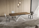 Tavolo Allungabile 140-224x80x74 cm Niket Noce Gambe Bianche