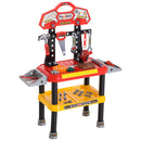 Banco da Lavoro Giocattolo per Bambini Rosso e Nero 71x28x83 cm 