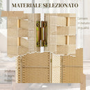 Paravento Divisorio da Interni Pieghevole 240x170 cm a 6 Ante Intrecciato in PP e Legno Beige      