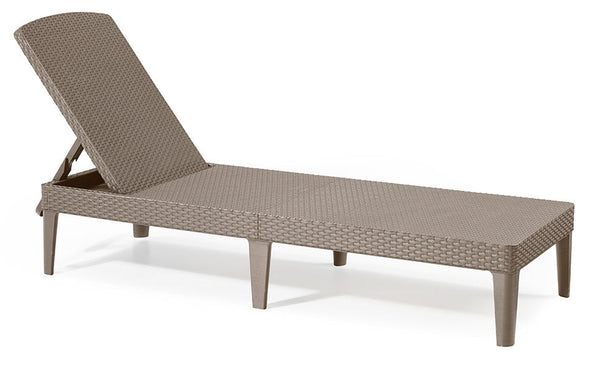 sconto Transat de jardin 187,5x58x29 cm en résine Keter Jaipur Cappuccino