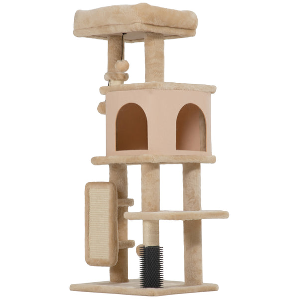 prezzo Albero per Gatti Multilivello Alto 104 cm con Casetta Lettino Pali Tiragraffi Spazzola e Pallina Beige
