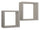Ensemble de 2 étagères cubiques murales carrées en panneaux de fibres de bois marron taupe Ginevra