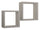 Ensemble de 2 étagères cubiques murales carrées en panneaux de fibres de bois marron taupe Ginevra
