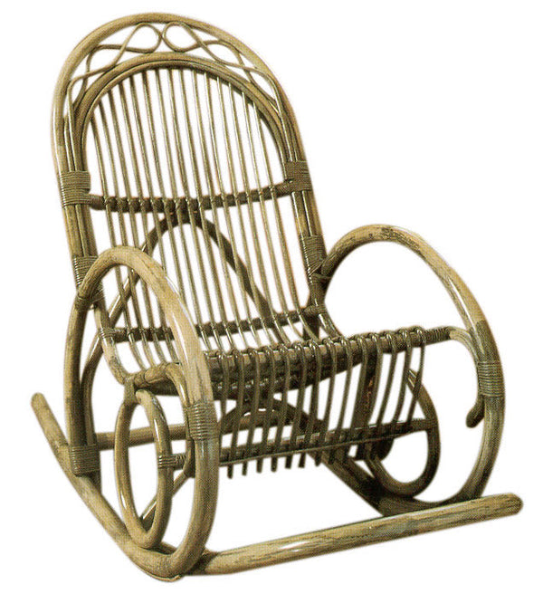 Rocking Chair en Rotin Adami Fabio Noyer sconto