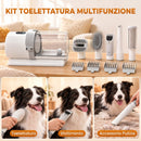 Kit Toelettatura Cani e Gatti 5 in 1 con Aspirapolvere 10 kPa Tosatrice Spazzola 2,5 L e 3 Velocità in ABS      