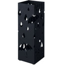 Portaombrelli 15,5x15,5x49 cm con Vaschetta in Metallo Nero