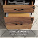 Cassettiera da Ufficio 44x40x66,5 cm con 2 Cassetti con Serratura Ruote Struttura in Acciaio Marrone Rustico      