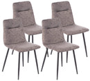 Set 4 Sedie Imbottite 49x48,5x88 cm in Similpelle Grigio Vintage