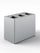 Pattumiera a 3 Scomparti Totale 135 L 84x44x63 cm con Contenitori Interni in Acciaio Verniciato Grigio