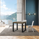 Tavolo Allungabile 90-246x90x77 cm Tecno Premium Tortora Telaio Antracite 