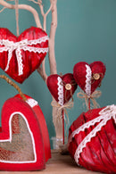 Set 3 Cuori Vetrina con Trina H 21 cm