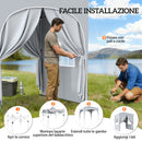 Gazebo Pieghevole da Giardino 200x200 cm UPF50+ Portatile in Tessuto Oxford Grigio Chiaro      