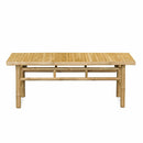 Set Salotto da Giardino Divano 2 Poltrone e Tavolino con cuscini in Bambù Yasmin