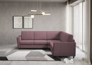 Divano Angolare 5 Posti 248x248x85 cm Yasel in Tessuto Prugna