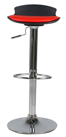 Sgabello con Alzata a Gas e Seduta Girevole in Polipropilene e Similpelle Vandi Nero e Rosso